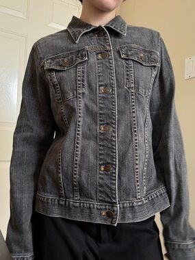GAP Women's Faded Black Denim Jacket